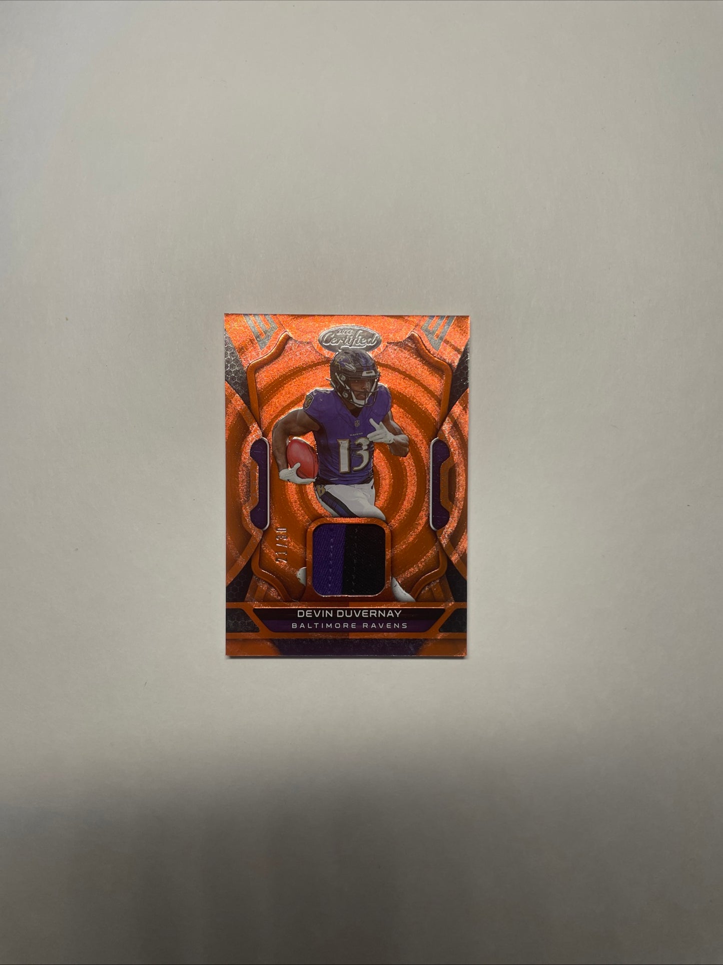 Devin Devernay 2022 Panini Certified Baltimore Ravens Jersey Patch Relic