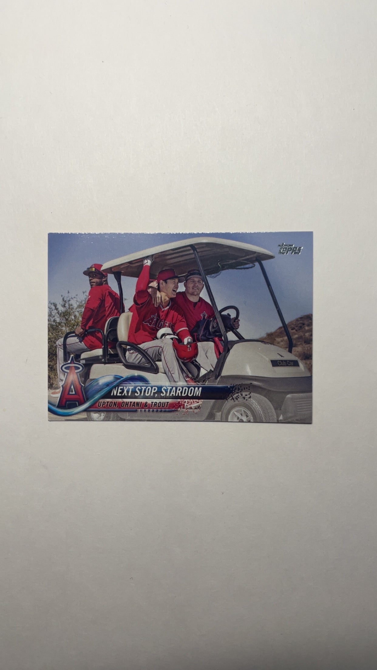 Next Stop, Stardom Topps Upton, Ohtani & Trout US158