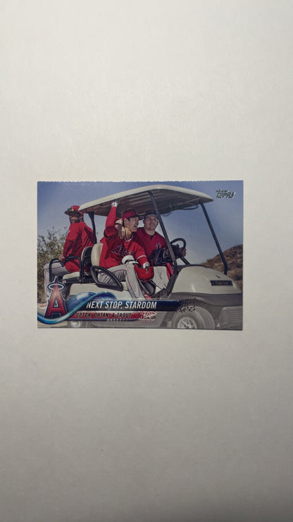 Next Stop, Stardom Topps Upton, Ohtani & Trout US158