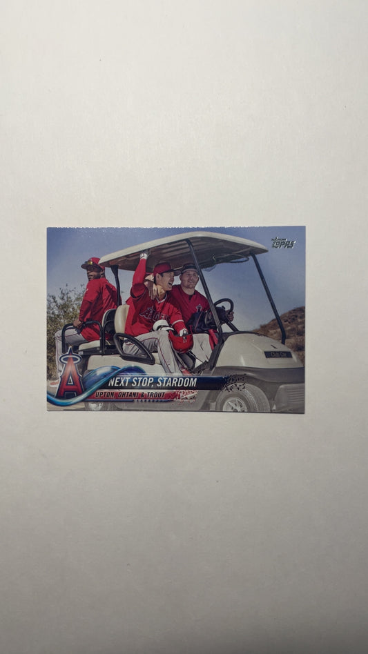 Next Stop, Stardom Topps Upton, Ohtani & Trout US158