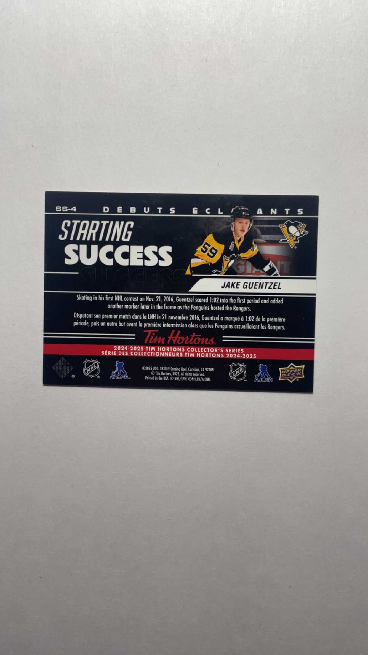 Starting Success Jake Guentzel Upper deck SS-4