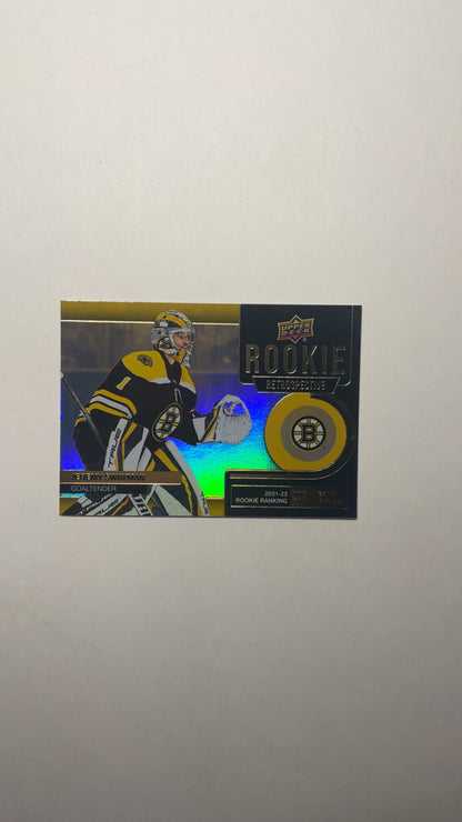 Rookie Retrospective 2022-23 Upper Deck Jeremy Swayman RR-10