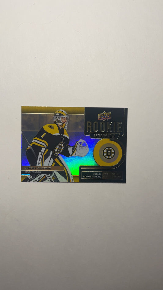 Rookie Retrospective 2022-23 Upper Deck Jeremy Swayman RR-10