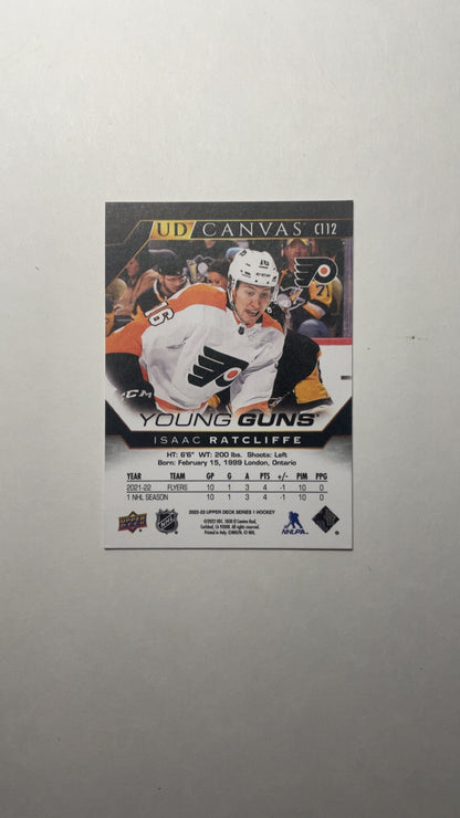 UD Canvas Young guns Black n White 2022-23 Issac Ratcliff Upper Deck Hockey C112