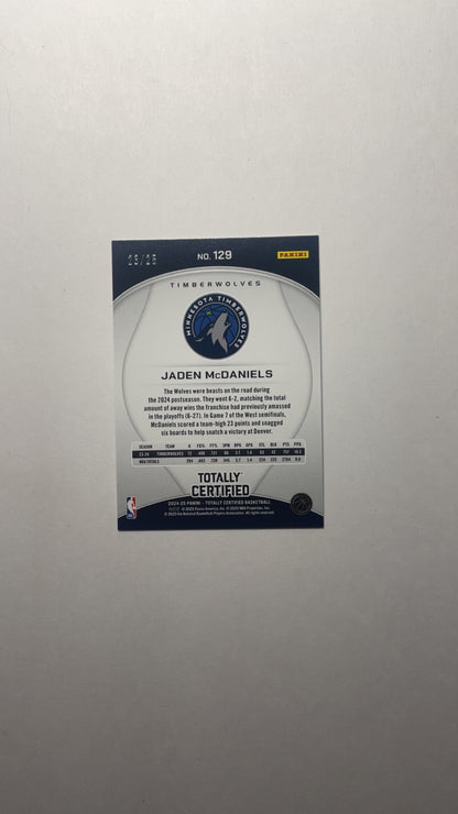 2025 Totally Certified Jaden Mcdaniels Green Camo Refractor No. 129