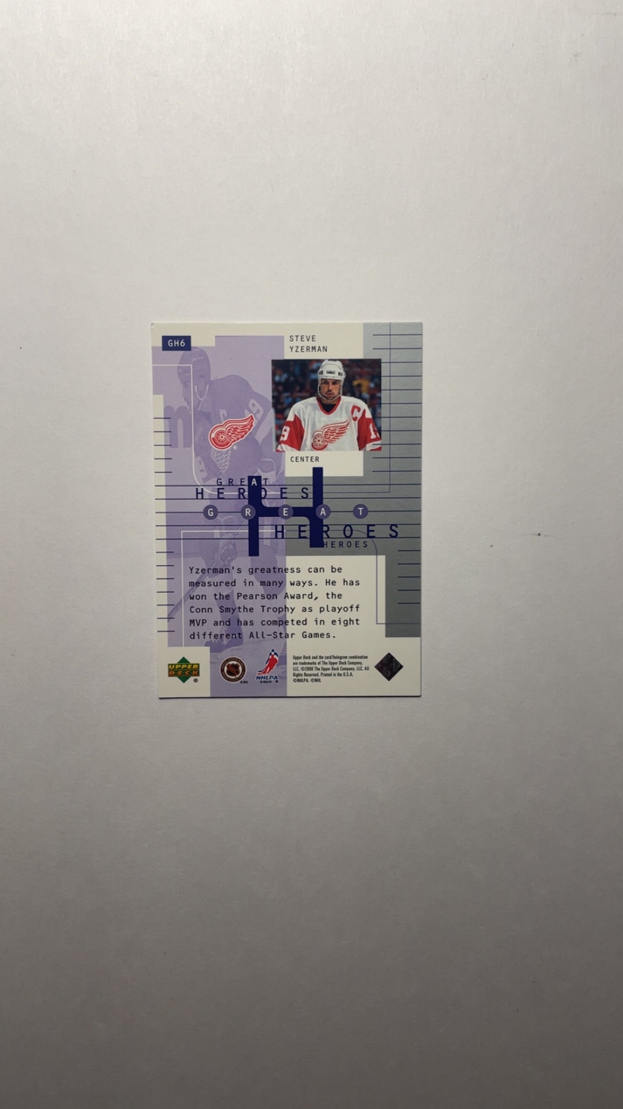 Wayne Gretzky Hockey Great Heroes Steve Yzerman 2000-01 GH6